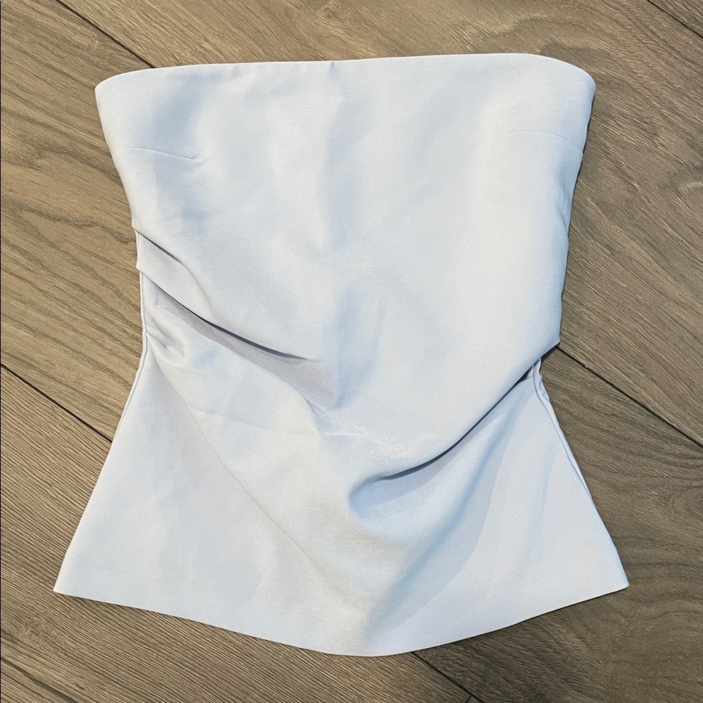 Zara Light Blue Strapless Blouse